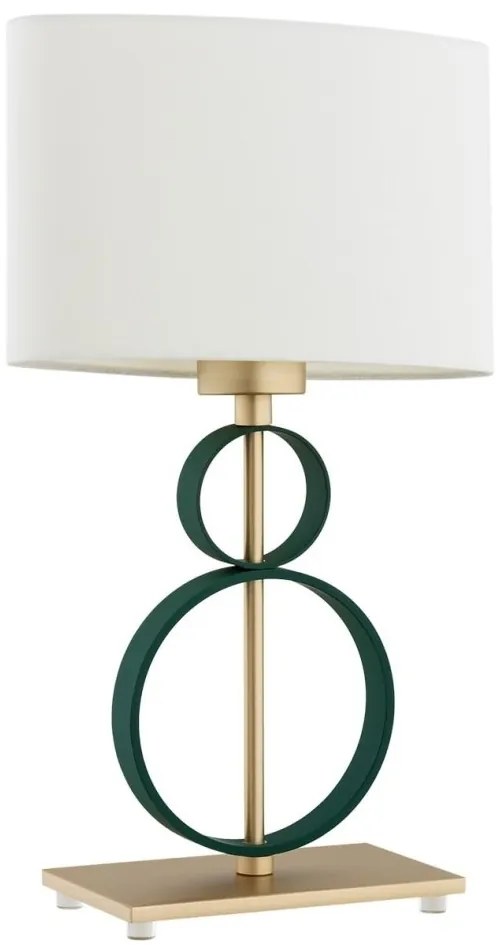 Veioza, lampa de masa design modern Perseo crem, auriu, verde