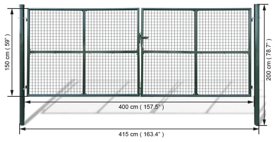 Poarta de gradina plasa, 415 x 200 cm   400 x 150 cm Verde, 415 x 200 cm