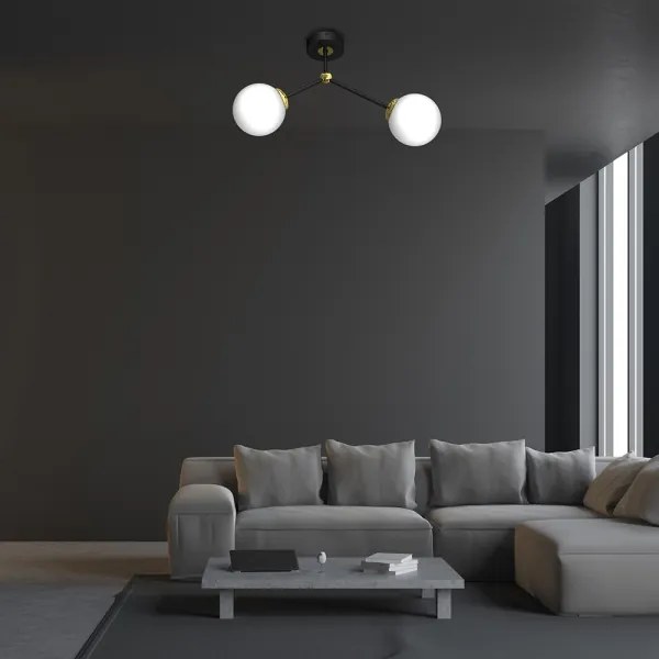 Lustră aplicată JOY 2xE14/40W/230V negru/aurie