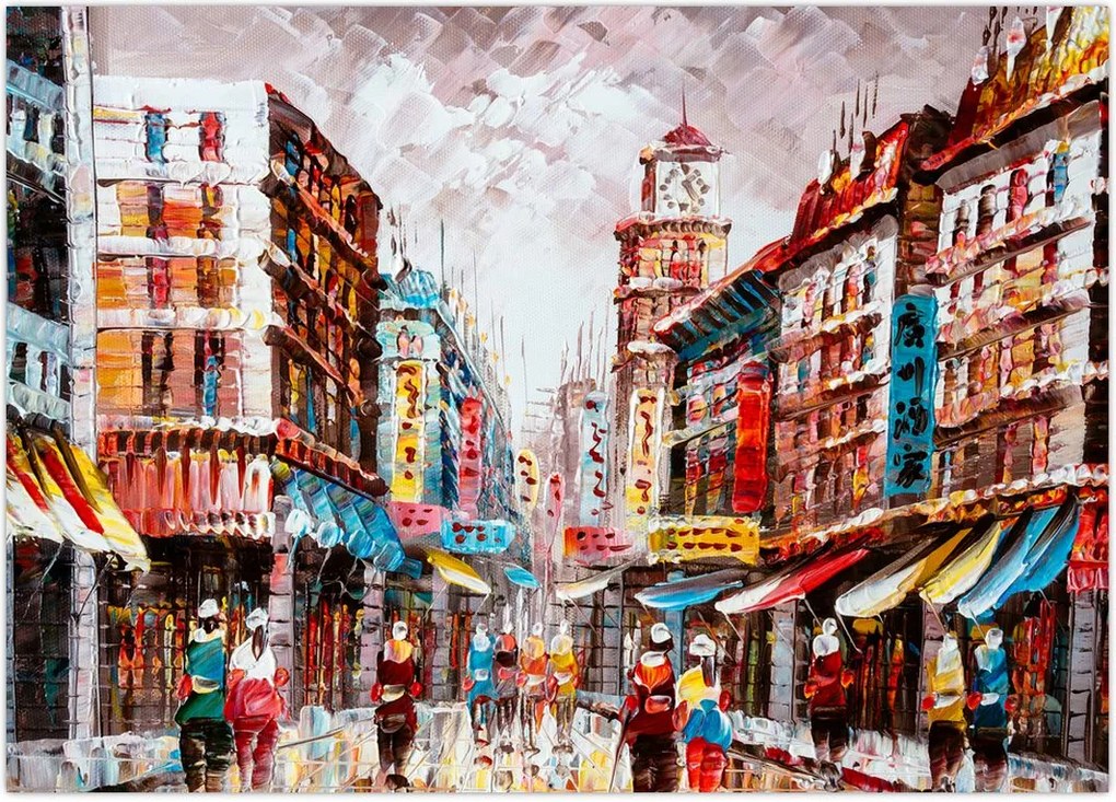 Tablou - Hong Kong, pictură în ulei (70x50 cm)