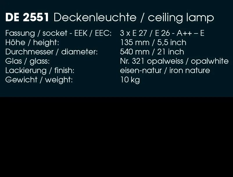 Aplica perete sau tavan design industrial din fier forjat DE 2551, 54cm