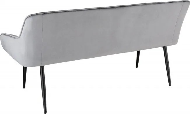 Bancheta tapitata design modern Turin 160cm, gri argintiu