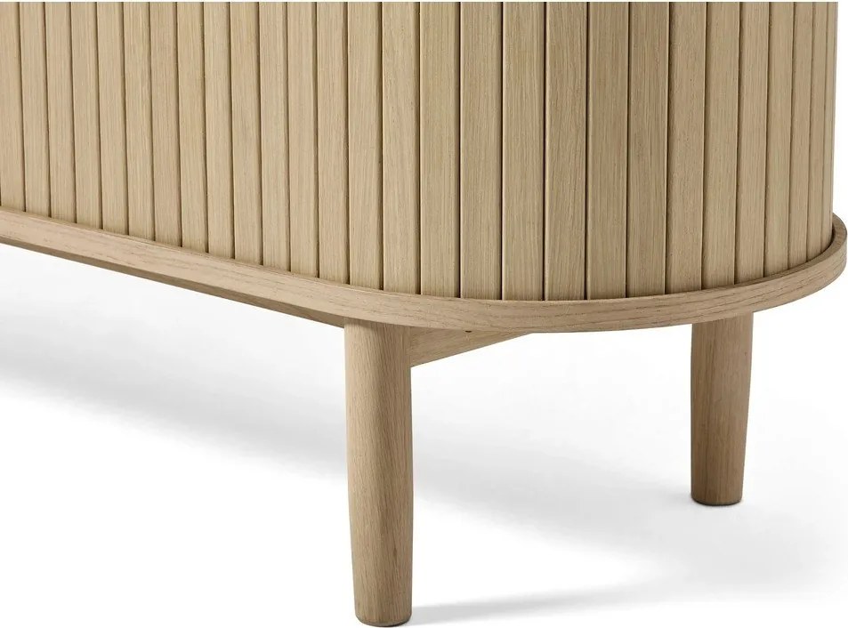 Comodă TV în culoare naturală cu aspect de lemn de stejar 180x56x40 cm Meta – Unique Furniture