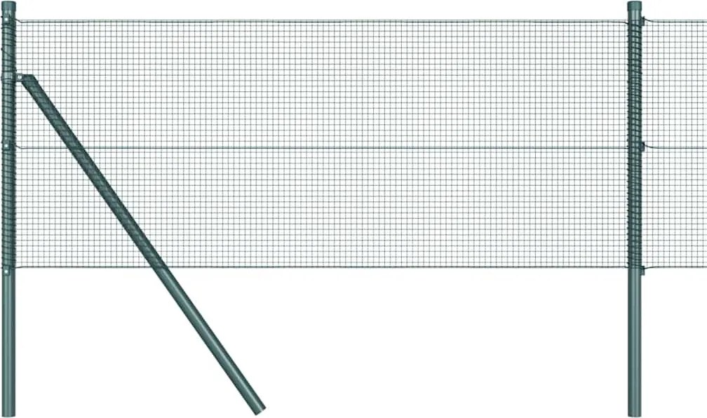 vidaXL Stâlp de gard. Verde 10 x 0,5 m (rolă de plasă 12 x 12 mm) Oțel