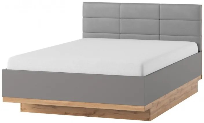 Pat cu tablie tapitata cu piele ecologica Livorno 66 Grey