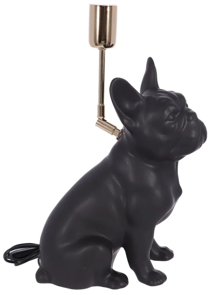Lampa ceramica Bulldog negru mat h 35 cm