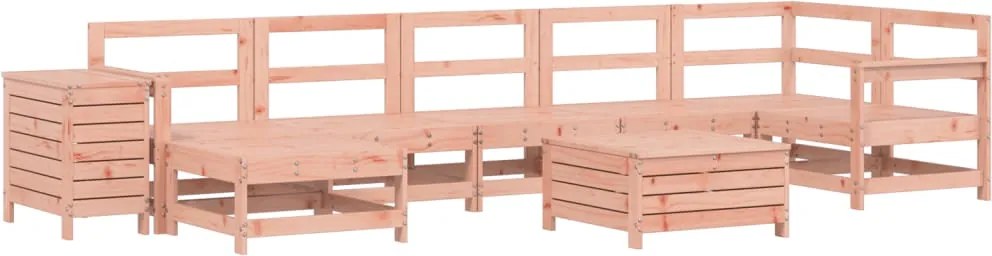 vidaXL Set canapele grădină, 9 piese, lemn masiv brad douglas