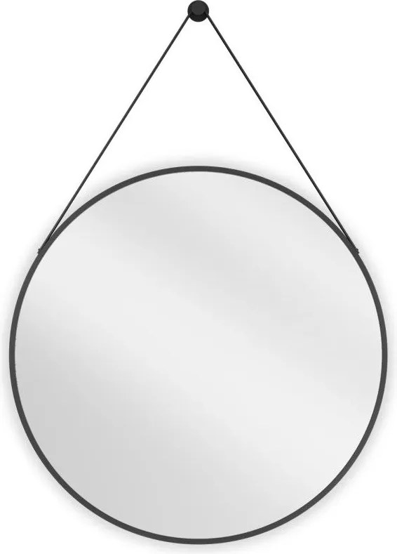 Mexen String oglindă baie rotundă 70 cm, ramă neagră - 9854-070-070-000-70