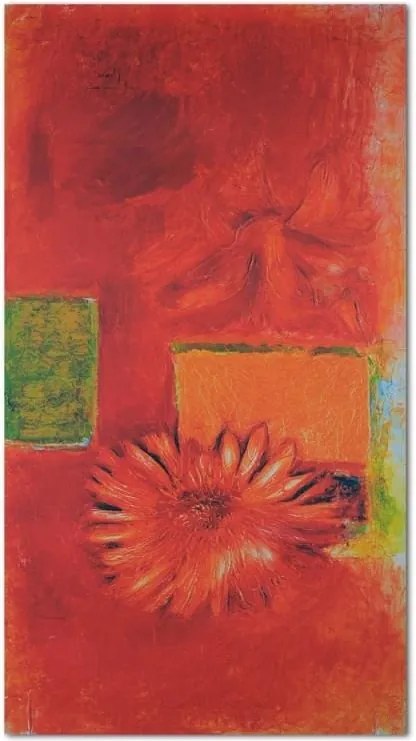 Tablou CARO - Red Flower - Abstraction 70x100 cm