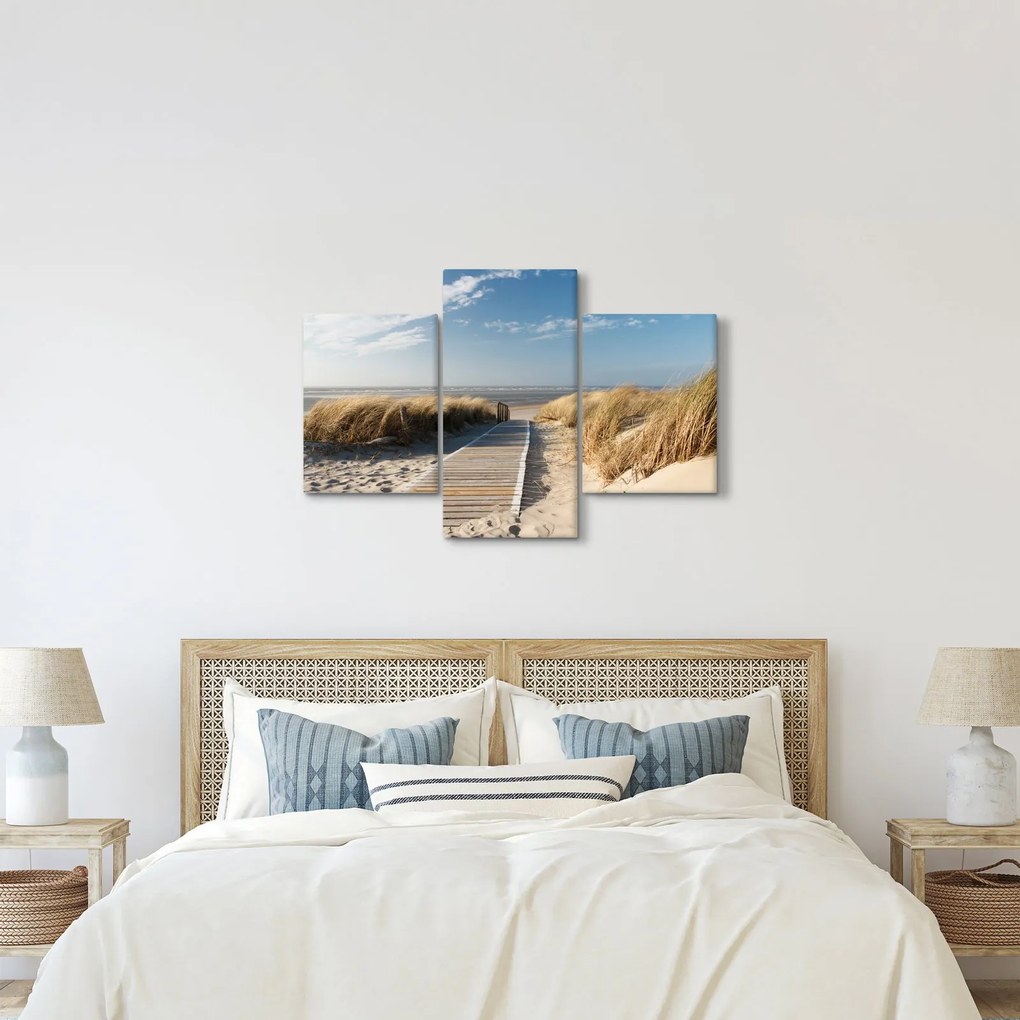Tablou - Plaja cu nisip de pe insula Langeoog, Germania (90x60 cm)