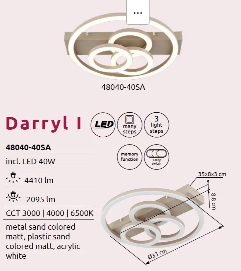 Plafoniera LED design circular DARRYL I