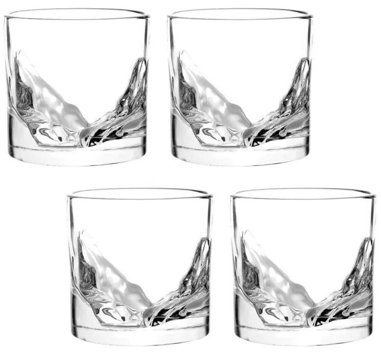 Set pahare pentru whisky LIITON Grand Canyon, Cristal, 300 ml, 4 buc, Fund 3D Grand Canyon, Transparent
