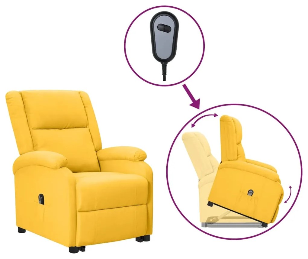vidaXL Fotoliu cu ridicare, galben, material textil