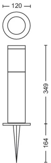 Philips - Set 3x lampă LED exterior UTRECHT GARDENLINK LED/24W/230V 2700K IP44