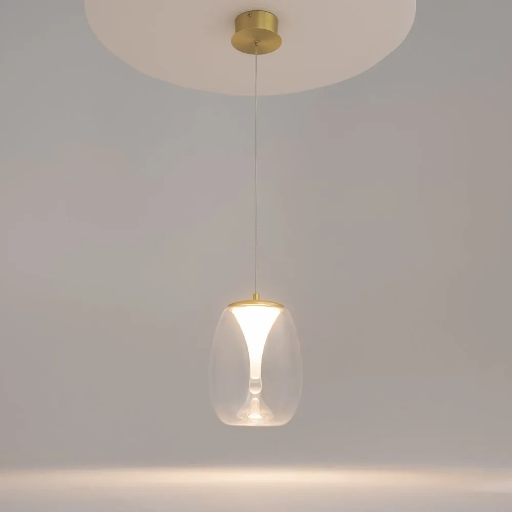 Pendul LED design decorativ Splash auriu/transparent