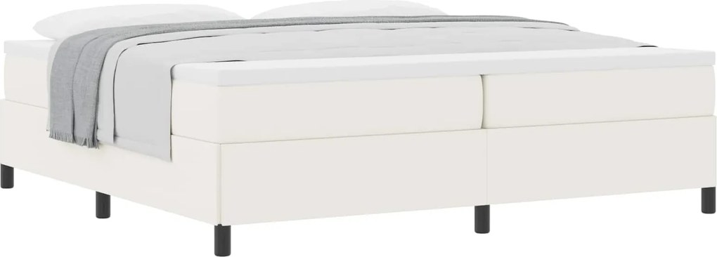 vidaXL Pat cu arcuri Crem 200 x 200 cm Țesătură din corduroy