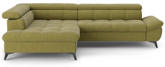 Canapea colțar extensibilă în L MARANO stânga, culoare măslinie