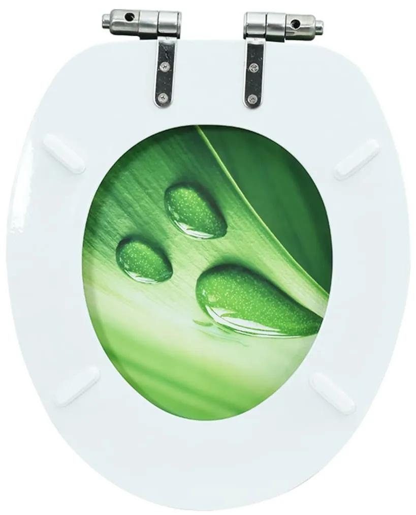 Capac WC inchidere silentioasa, verde, MDF, model picatura apa 1, Picatura de apa verde, Da