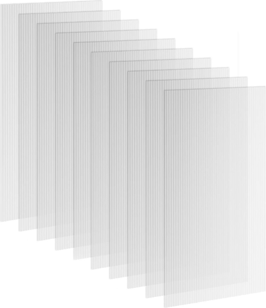 Outsunny 10 Plăci Celulare din Policarbonat 4 mm, Rezistente la UV, Panou Celular Dublu pentru Seră, 120x60 cm, Transparent | Aosom Romania