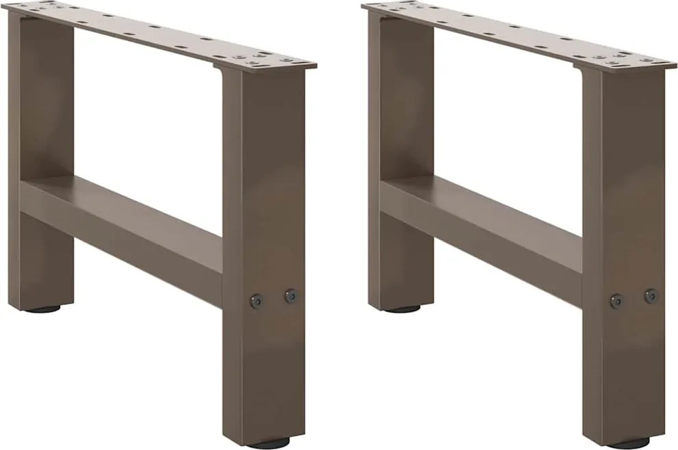 vidaXL Picioare pentru masă de cafea, oțel natural, 2 buc., 50x(30-31) cm