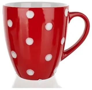 Cană ceramică Banquet, tip balon, 400 ml, roşu cubu line