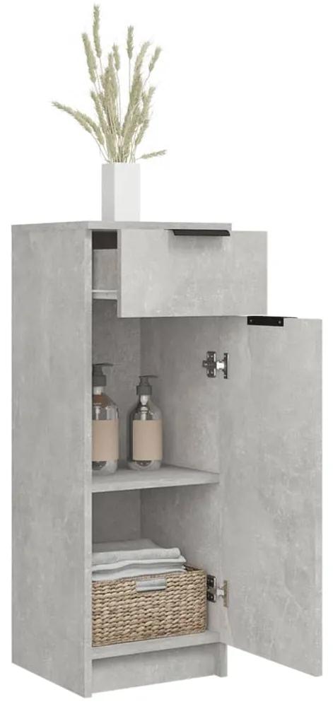 Dulap de baie, gri beton, 32x34x90 cm, lemn compozit Gri beton, 1