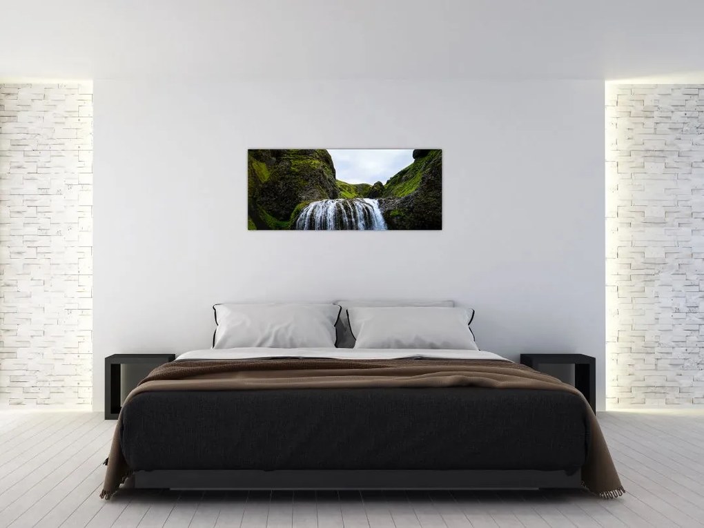 Tablou - Stânci cu cascadă (120x50 cm)