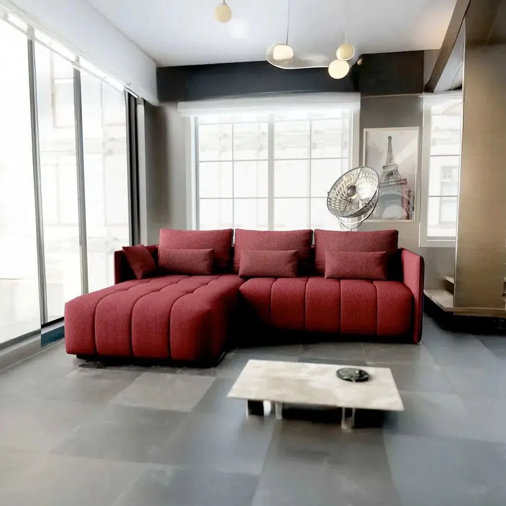 Colțar extensibil dumonde cu ladă de depozitare si sezut confortabil din spuma high-density, Malta Enjoy Winery 235x185 cm