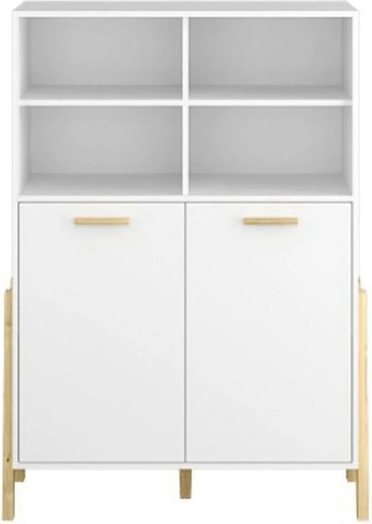 Biblioteca BELLE, alb, PAL laminat, 103x41x153 cm