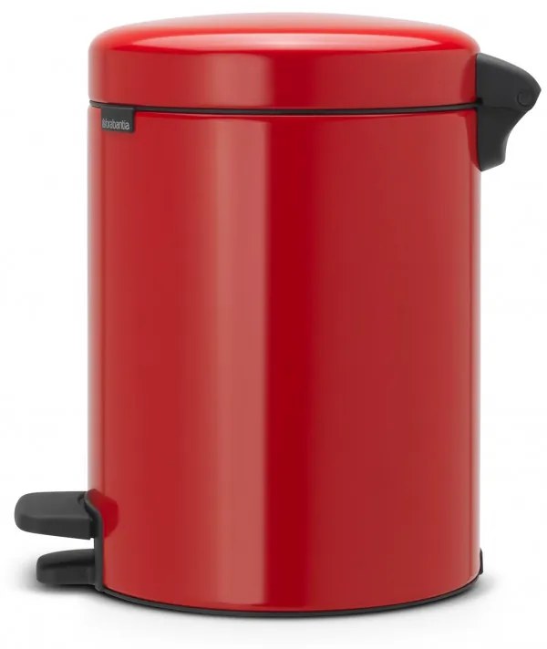Cos de gunoi cu pedala Brabantia NewIcon 649006, 5 L, Inchidere lina, Baza antiderapanta, Rosu