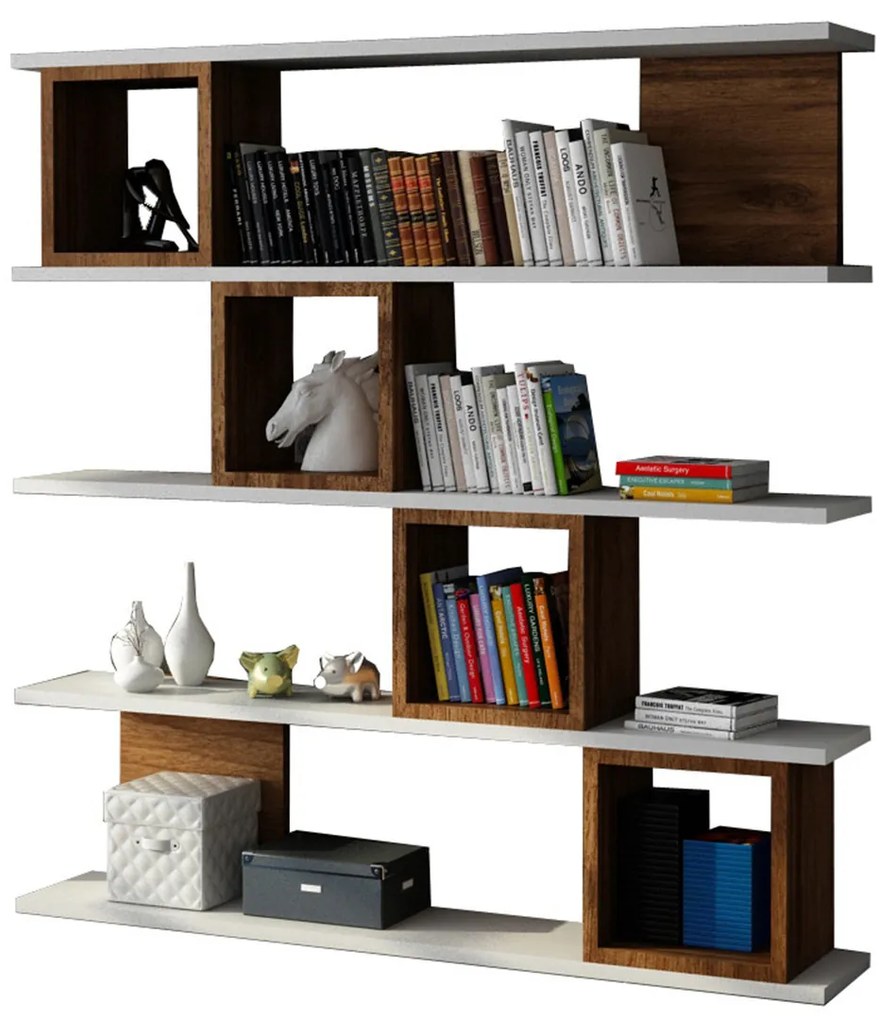 Biblioteca Wind White Walnut