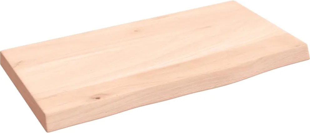 vidaXL Poliță de perete, 40x20x2 cm, lemn masiv de stejar netratat