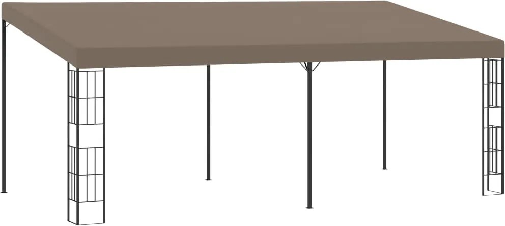 vidaXL Pavilion montat pe perete, gri taupe, 6 x 3 m, material textil