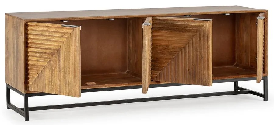 Comodă TV în culoare naturală din lemn de mango 160x58x40 cm Nereida – MOME