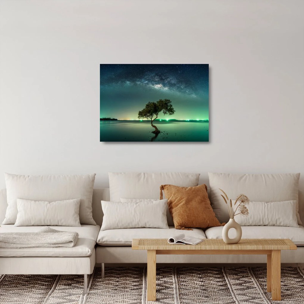 Tablou pe sticlă cu cerul nocturn (70x50 cm)