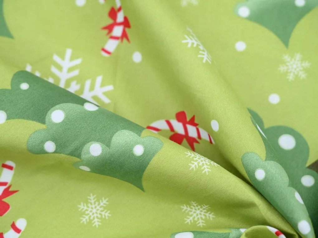 Lenjerie de pat din microfibra CHRISTMAS TREE verde Dimensiune lenjerie de pat: 70 x 90 cm | 140 x 200 cm