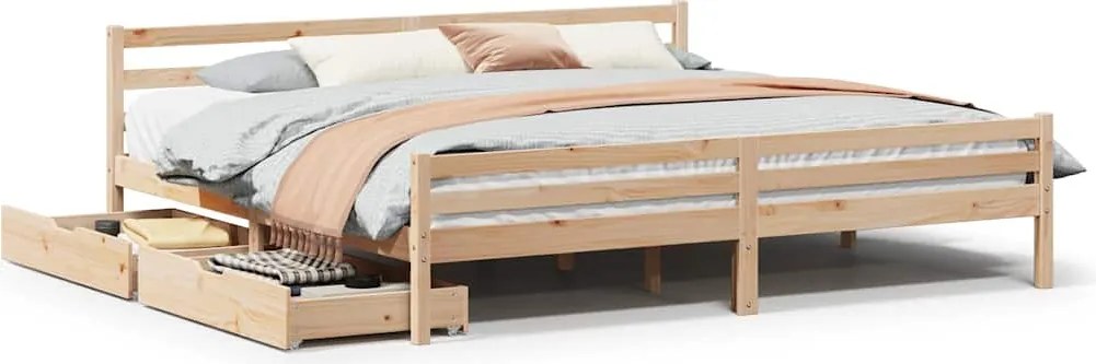 vidaXL Cadru de pat fără saltea, 200x200 cm, lemn masiv pin