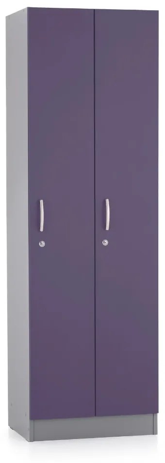 Dulap din lemn Visio LUX - 2 compartimente, 60 x 42 x 190 cm, violet