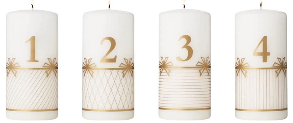 Lumânări de Advent 2025 aurii, 4 buc - Georg Jensen