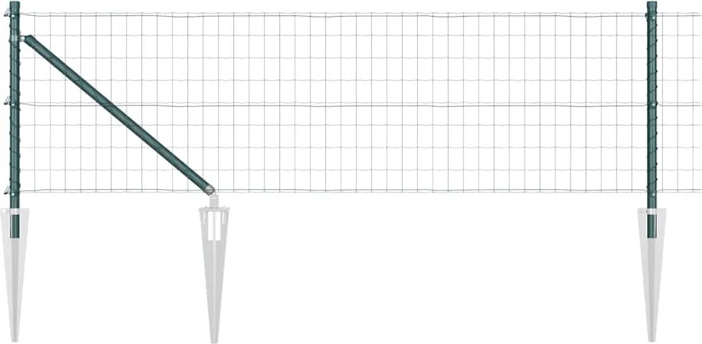 vidaXL Gard cu Stâlp Verde 0,8 x 25 m Oțel și PVC