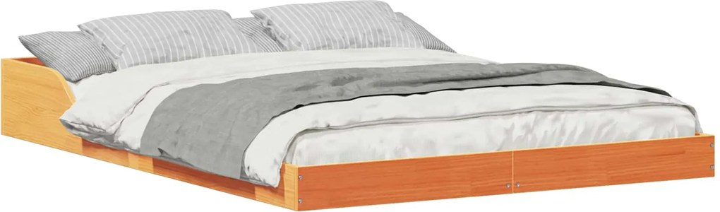 vidaXL Cadru de pat Maroniu cerat 120 x 200 cm Lemn de pin masiv