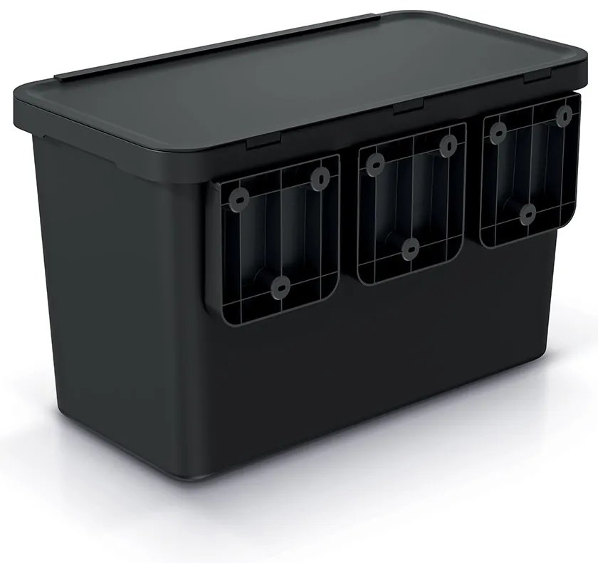Coș de gunoi, 23 + 10 l, negru