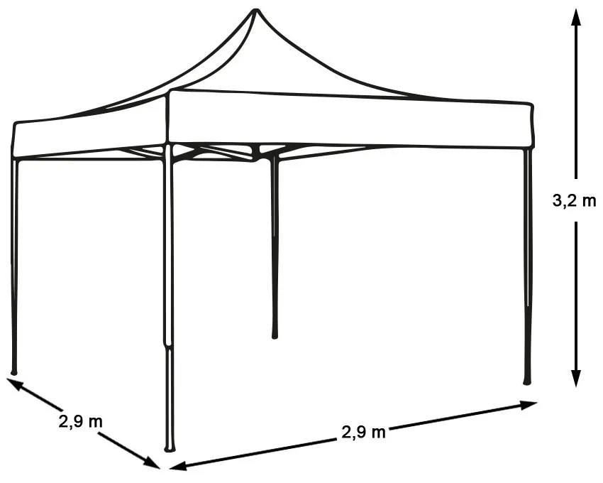 Pavilion pliant 2,9x2,9m-albastru