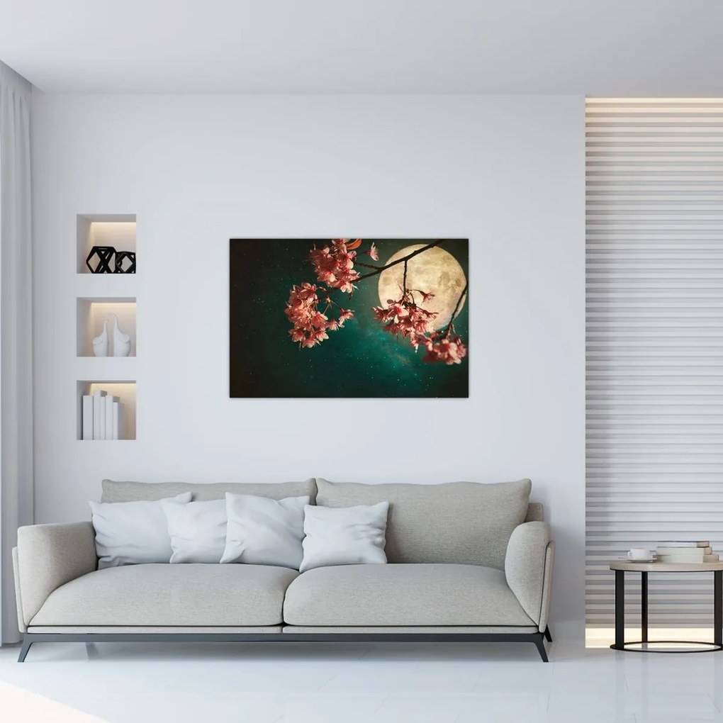Tablou - Sakura în luna plină (90x60 cm)