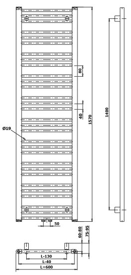 Radiator portprosop de baie Bruckner ALBRECHT 765W/230V 60x157 cm alb