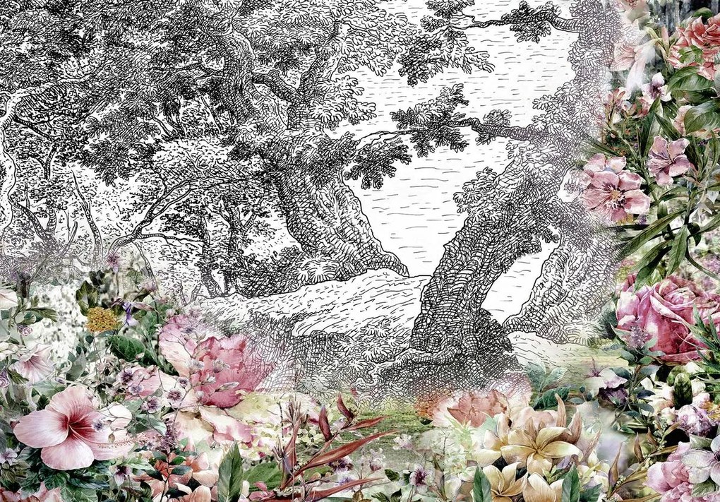 Fototapet - Grădină Vintage (152,5x104 cm)