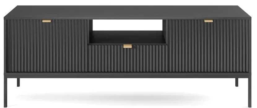 Dulap TV cu dulapuri si sertar LORET 154x39 cm, negru