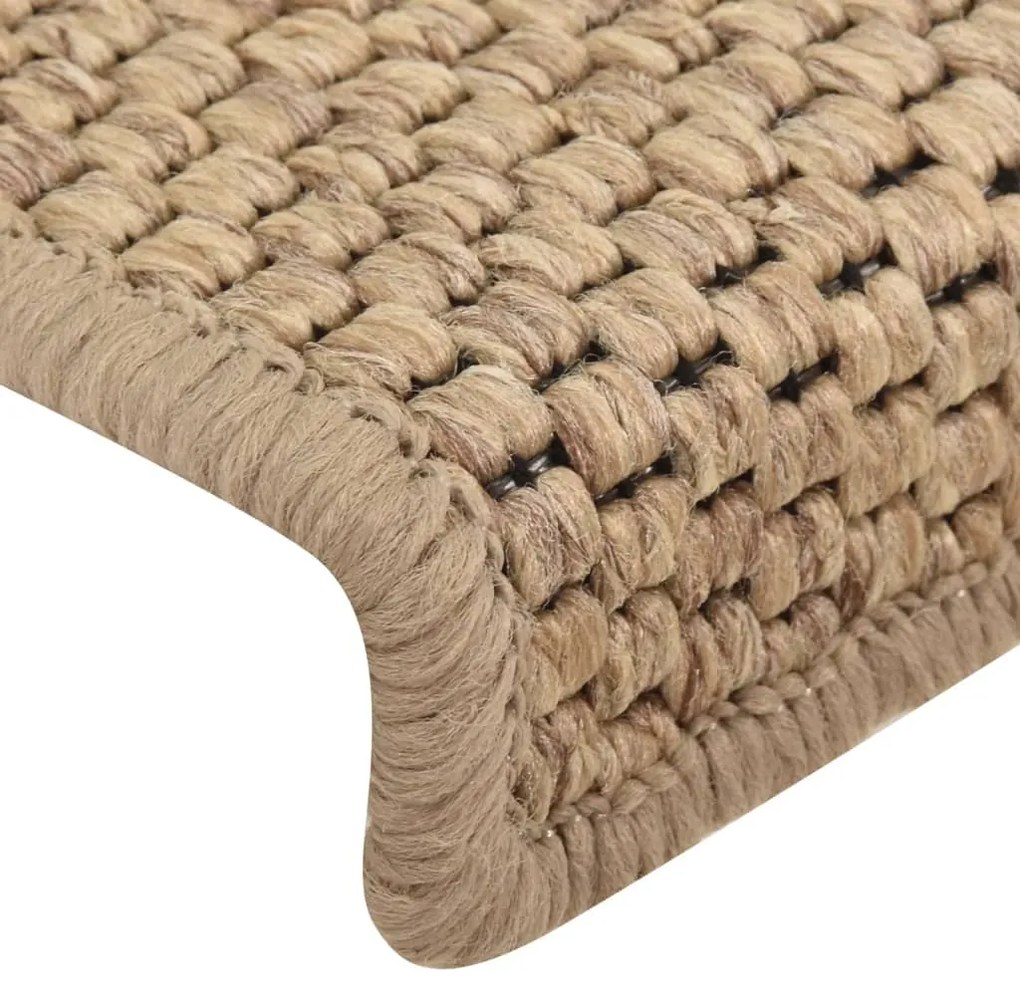Covorase scari autoadezive 15 buc nisipiu 65x25 cm aspect sisal 15, Nisip, 65 x 25 cm