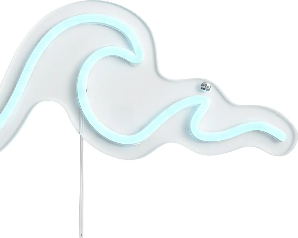 Lampă de perete neon albastră cu LED inclus - Wave