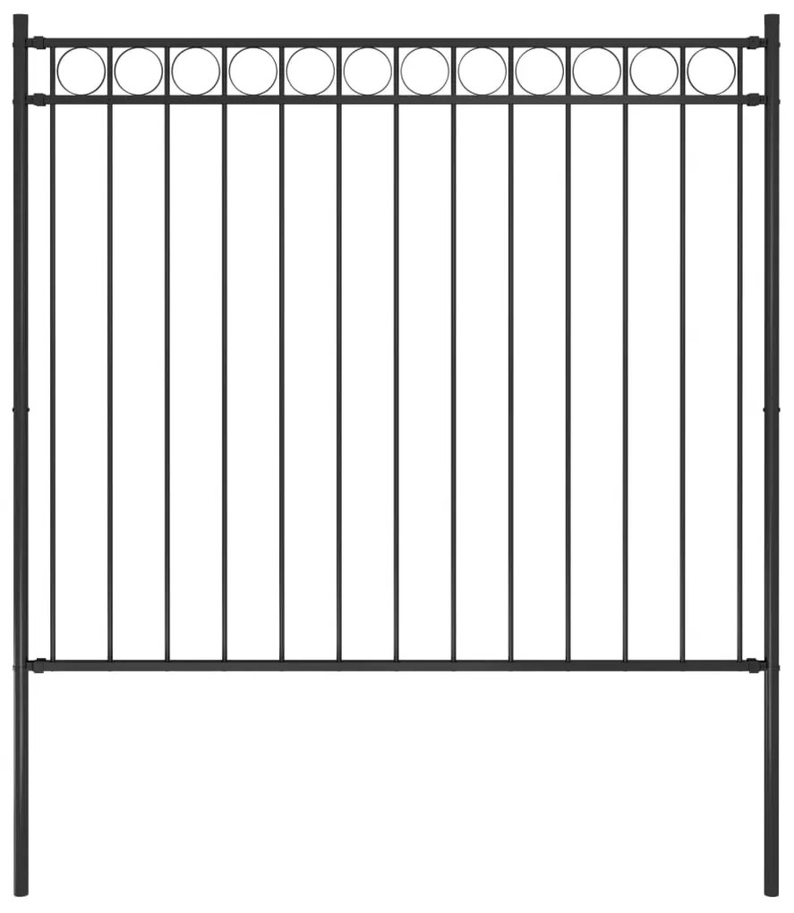 vidaXL Gard de grădină din oțel 1,81x1,5 m negru